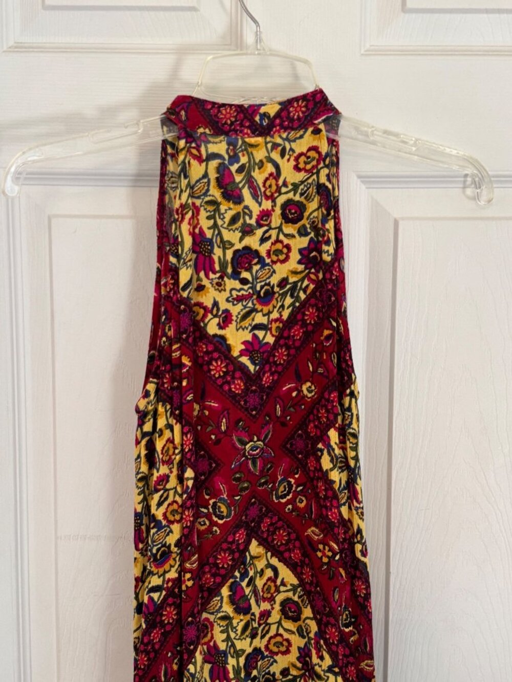 Raga X Anthropologie Maxi Dress Yellow Red Floral Boho Floral Boho Halter XS NEW - Picture 10 of 11